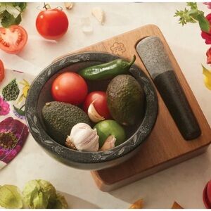 Princess House Stone Mortar and Pestle Set - Gray and Black